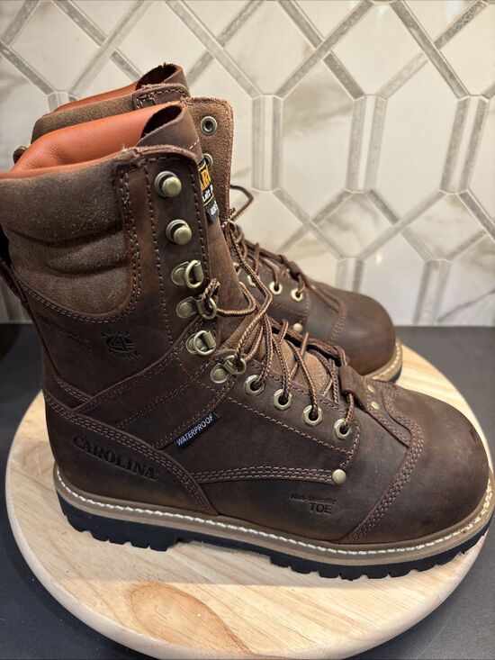 Carolina Waterproof Leather Logger Work Boots Brown Mens Sz 8 3E Wide CA7921 main image 7